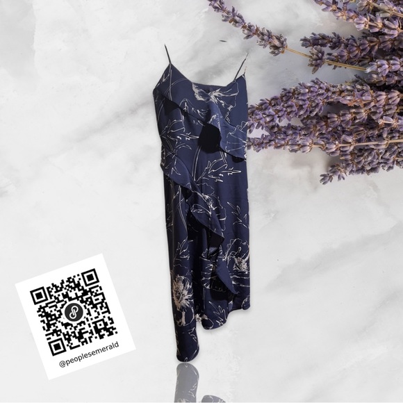 Womens Banana Republic Factory Asymetrical Dress Blue Size 8 - Picture 3 of 4